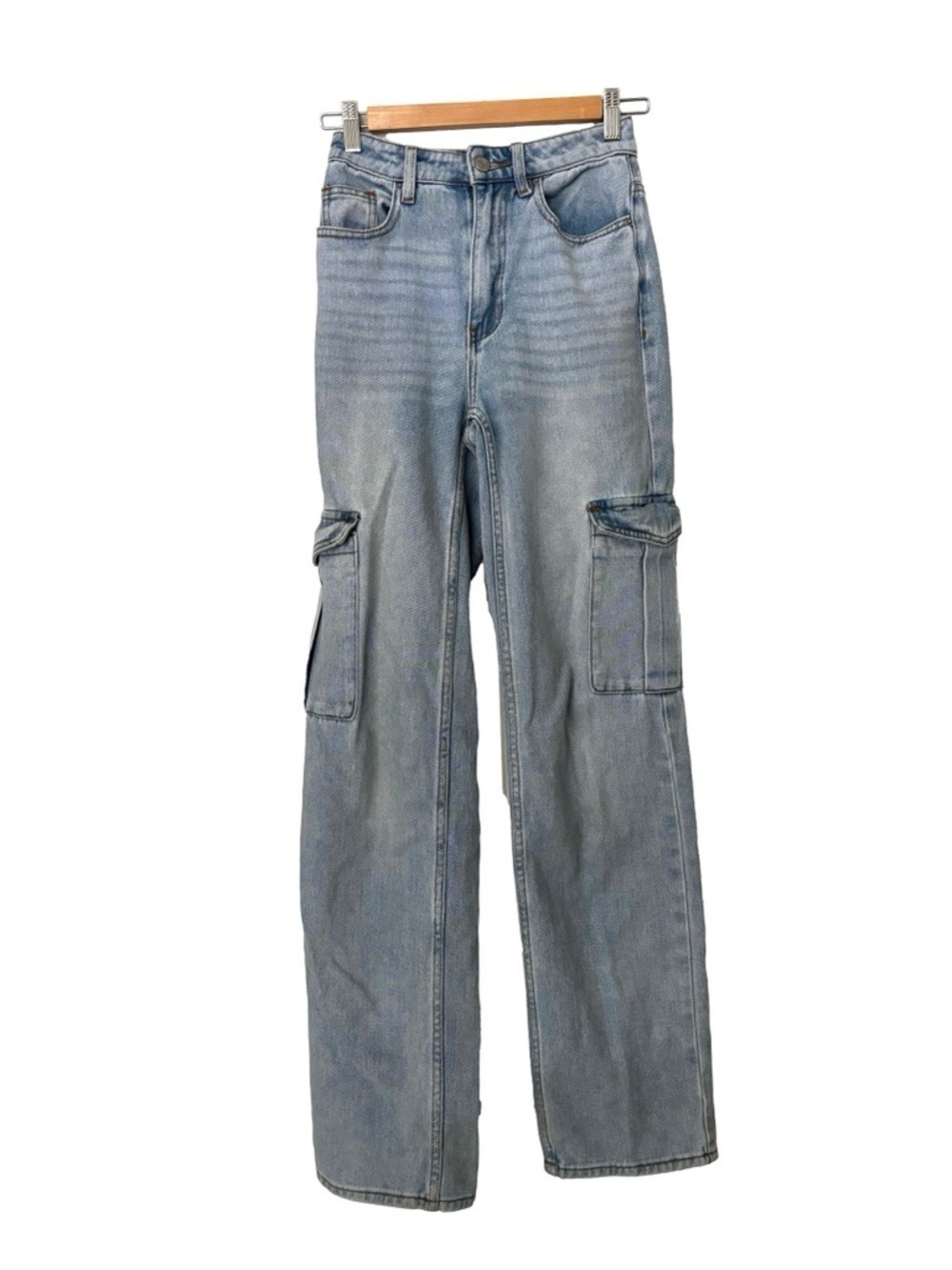 PacSun 90’ boyfriend Light Blue Women's Cargo Jeans - Picture 5 of 8